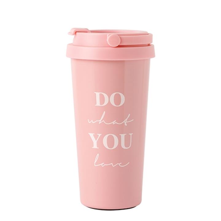 Bình Đựng Nước Tumbler ARTBOX Hàn Quốc Có Tay Cầm Màu Hồng Chất Liệu Thép Không Gỉ