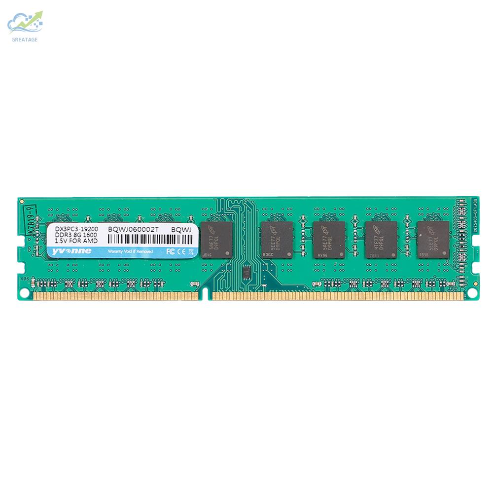 AMD Bộ Nhớ Máy Tính 240pin Yvonne Ddr3 Pc 8gb 1600mhz 1.5v