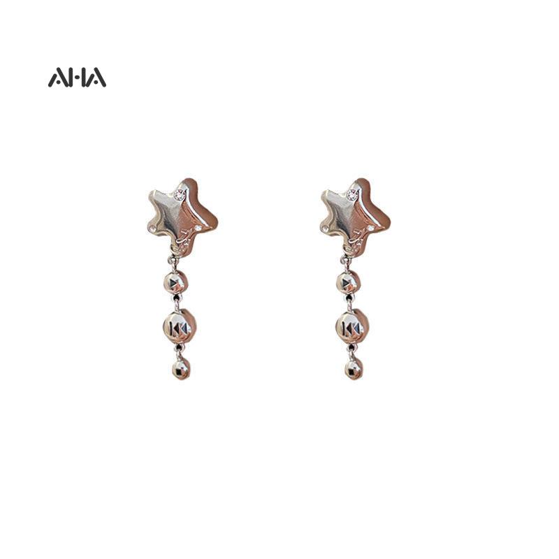 Khuyên tai AHA official mạ bạc dáng dài thời trang dễ phối đồ