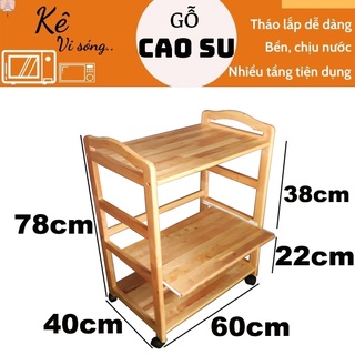 Kệ để lò vi sóng 3 tầng rộng 60cm bằng gỗ