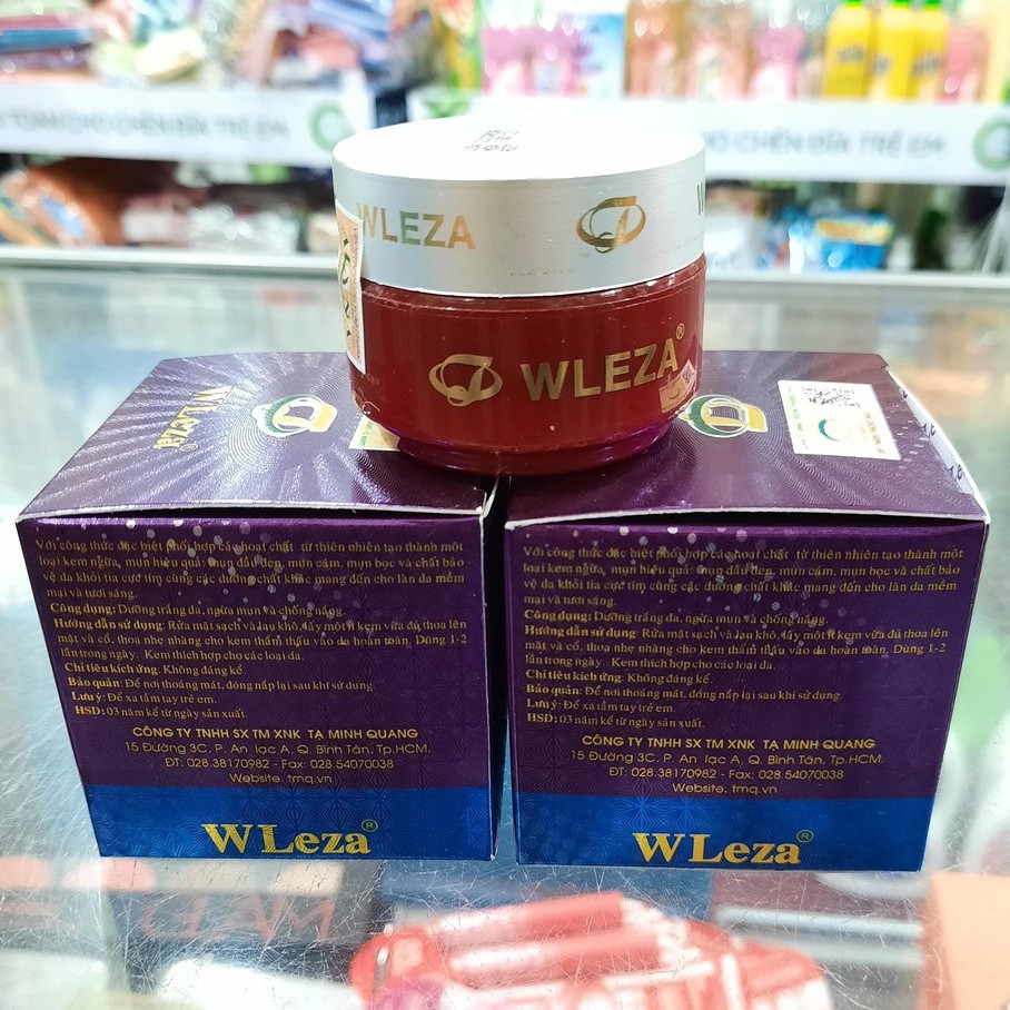 Kem ngừa mụn trắng da chống nắng WLeza 15g