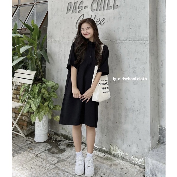 VÁY POLO NỈ TỔ ONG FORM SUÔNG STYLE ulzzang
