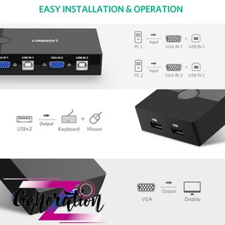 Bộ Chuyển Tín Hiệu 2 CPU Dùng 1 Màn Hình KVM Switch USB Ugreen