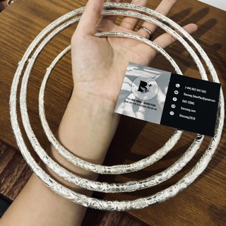 Kiềng cổ bạc nguyên chất chạm rồng - size 13