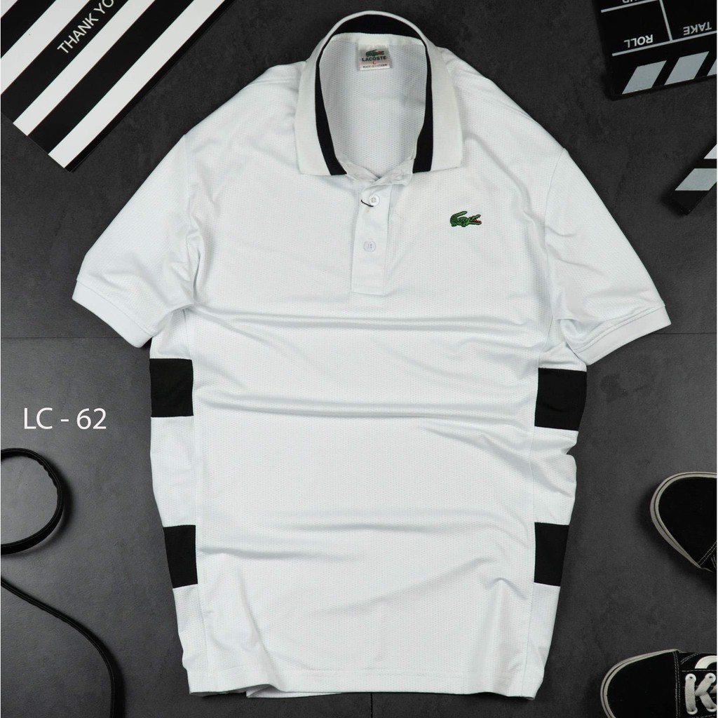 Áo thể thao nam có cổ - Áo polo nam thân phối trắng mẫu mới 2021 - Thể thao VNXK