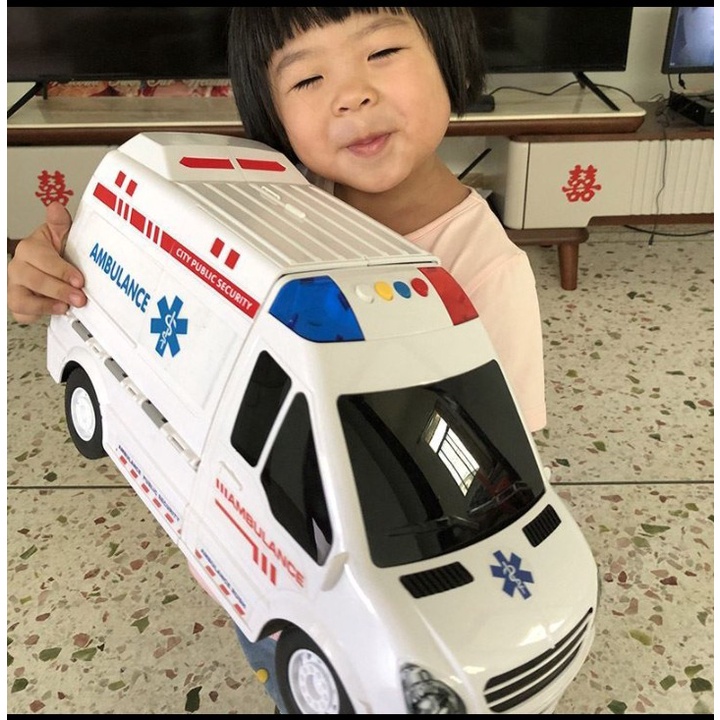 Xe Cứu Thương Đồ Chơi Nhạc Đèn Bằng Nhựa  Cho Bé