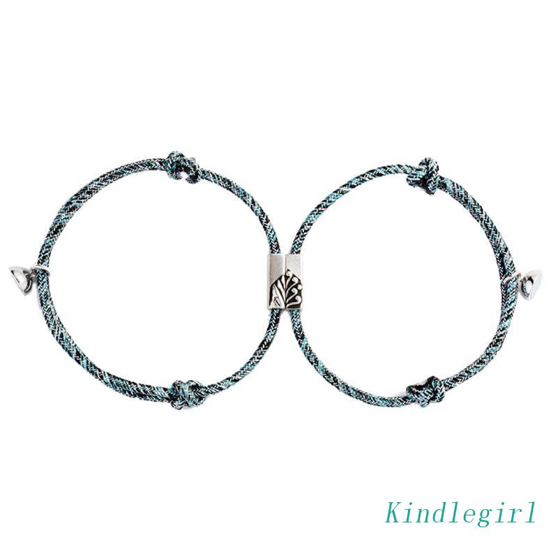 Vòng Tay Bện Dây Thừng Với Khóa Nam Châm Thời Trang Cho Cặp Đôi