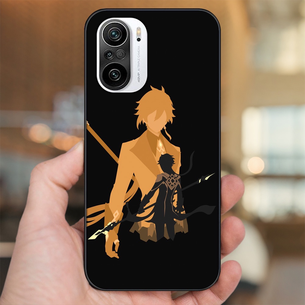 Ốp lưng Xiaomi K40 viền đen in hình Zhongli Genshin Impact