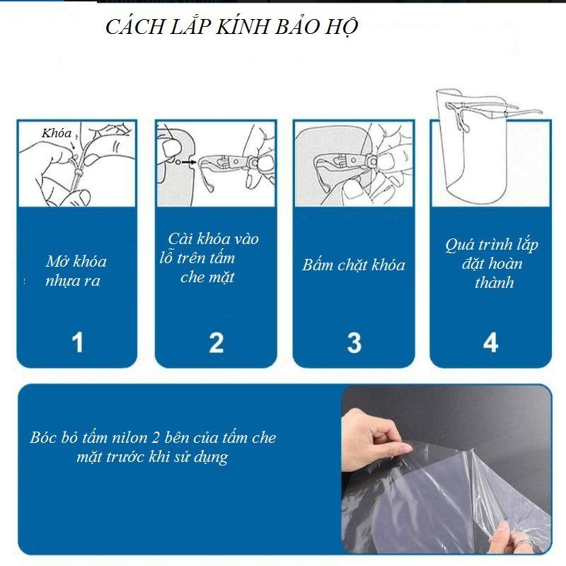 Face Shield Kính Chống Giọt Bắn Bảo Hộ Chống Dịch