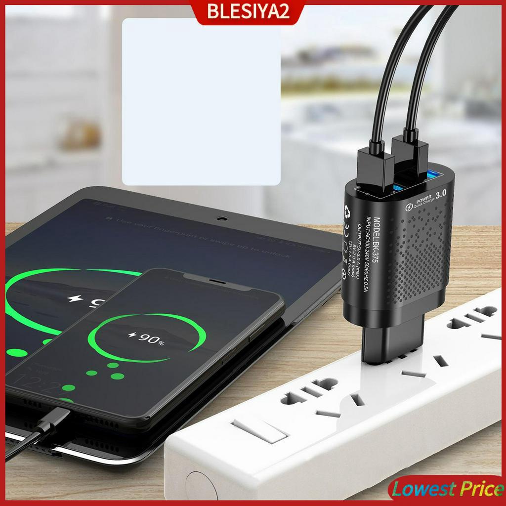 Củ Sạc Nhanh QC 3.0 4 Cổng USB Phích Cắm US Màu Đen