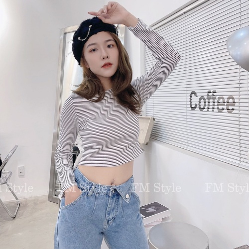 Quần baggy jean nữ FM Style quần jean bò ống suông rộng nữ cạp cao phong cách Hàn Quốc sành điệu 211126015