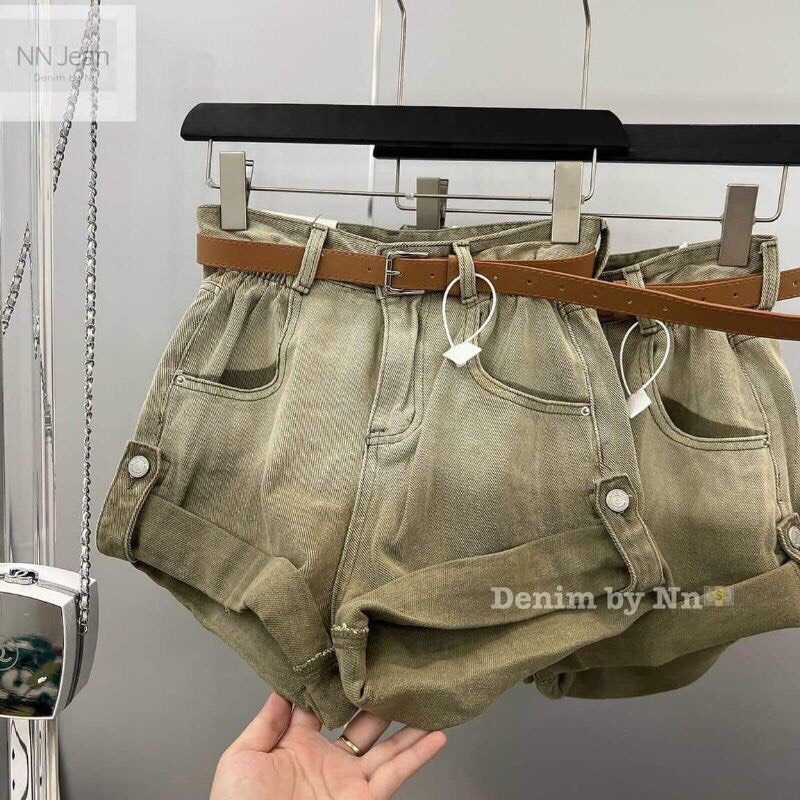 Quần short bò màu loang gập gấu Thời Trang Giá Xưởng Official