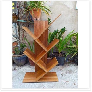 Kệ sách gỗ dạng xương cá chéo.