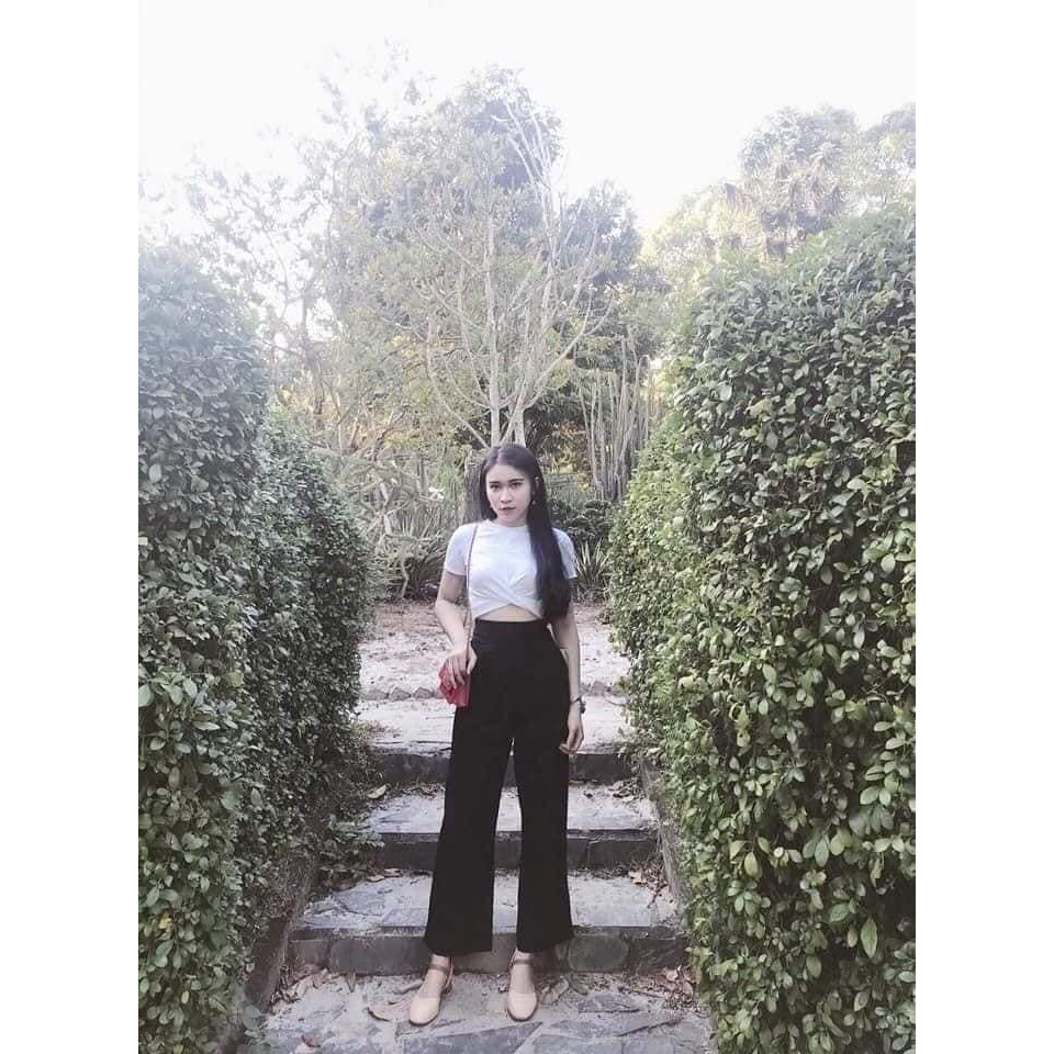 Áo thun croptop xoắn eo | BigBuy360 - bigbuy360.vn