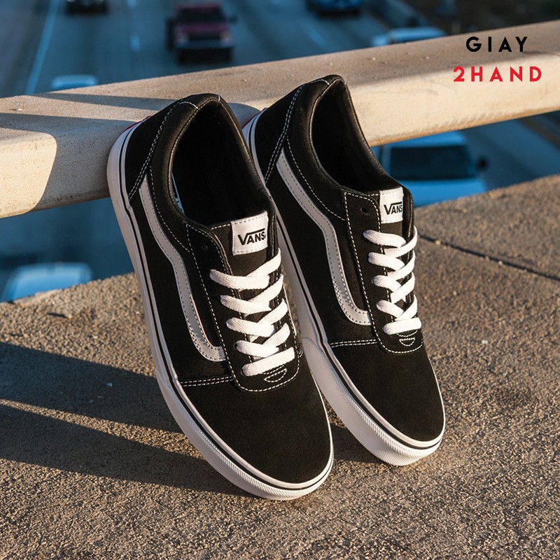 (AUTHENTIC 100%) Giày Sneaker Thể Thao Auth VANS WARD SUEDE CANVAS BLACK / WHITE Chính Hãng 100%