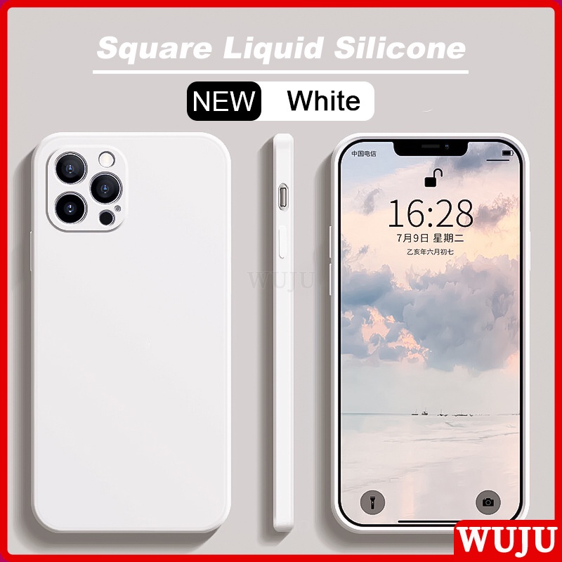 Ốp Điện Thoại Silicon Dẻo Góc Vuông Sang Trọng Chống Sốc Cho iPhone 11 12 13 Pro Max XR X XS 7 8 Plus SE