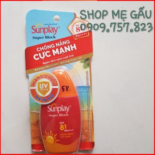 KEM CHỐNG NẮNG SUNPLAY SUPER BLOCK cực mạnh spf 81 PA+++ 30ml Free Ship