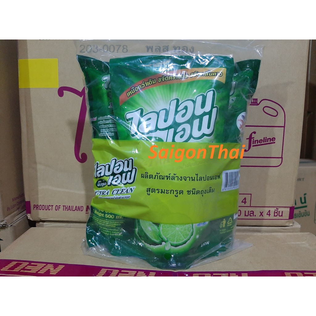 (SGT) Nước rửa chén LiponF túi 500ml hương Chanh Thái Lan