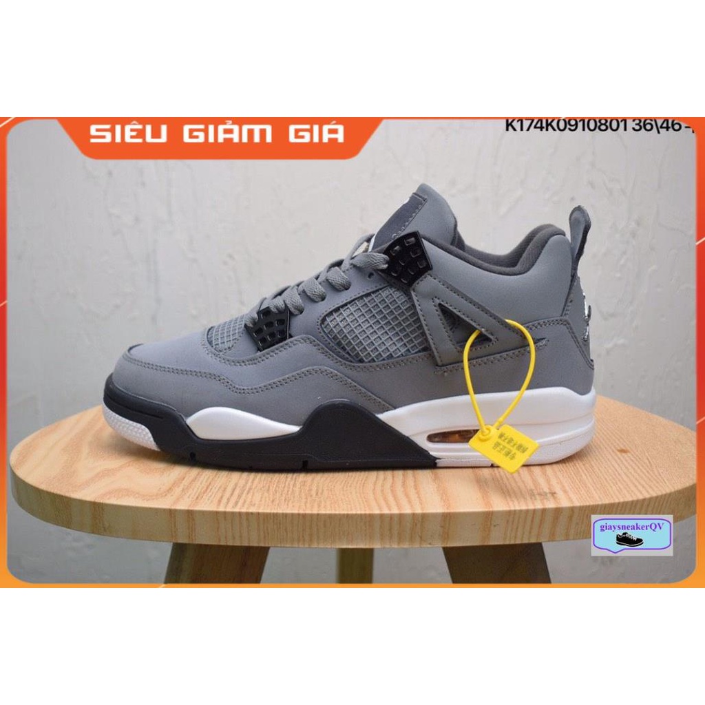 Giày thể thao Air Jordan 4 Retro Cool Grey  hot hit, phong cách dành cho nam và nữ