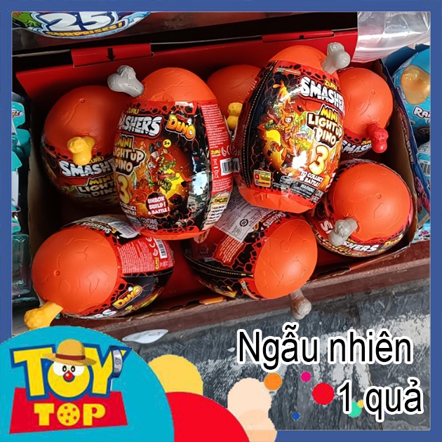 Đồ chơi quả trứng khủng long random Smashers Mini Light Up Dino 3 Egg chính hãng Zuru