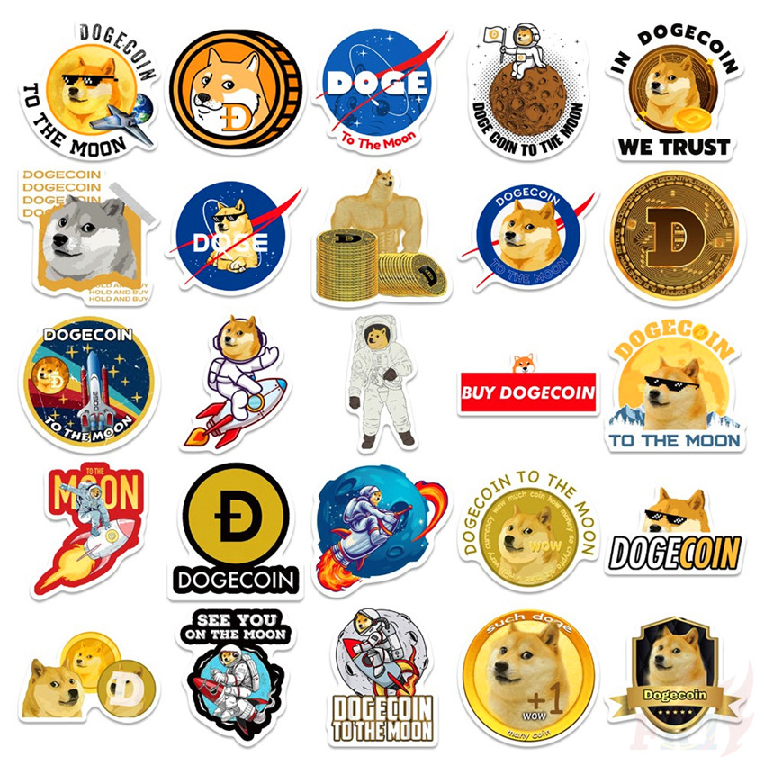 ❉ Dogecoin Series 01 Stickers ❉ 50Pcs/Set DIY Fashion Luggage Laptop Skateboard Decals Doodle Stickers