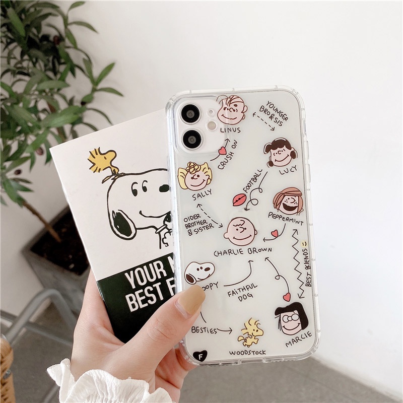 Ốp Điện Thoại Mềm Chống Sốc In Hình Chú Chó Snoopy Hoạt Hình Cho iPhone 7 8 X XR XS 11 12 13 Pro Max