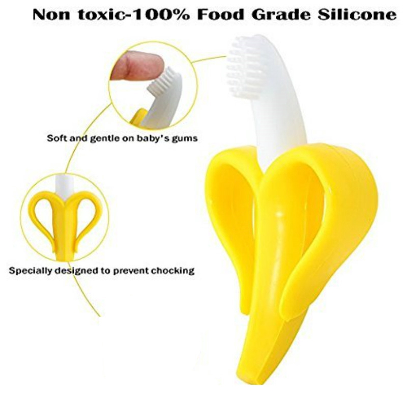 Vòng ngậm nướu bằng Silicone không chứa BPA hình quả chuối an toàn cho bé