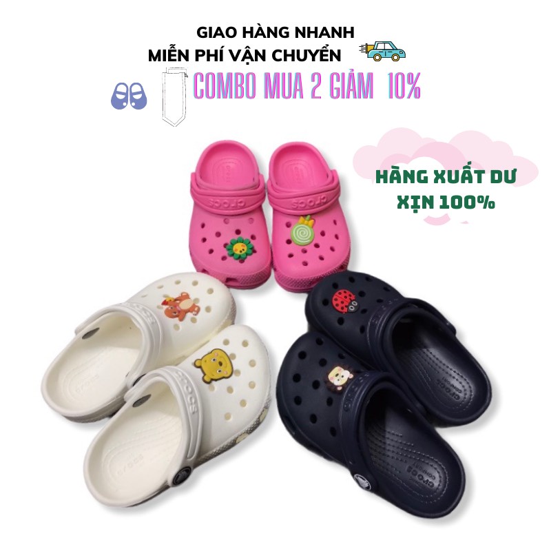 Dép Cross Cho Bé Tặng Kèm Sticker Siêu Nhẹ, Chống Trơn Trượt Cao Cấp Hà Anh VNXK