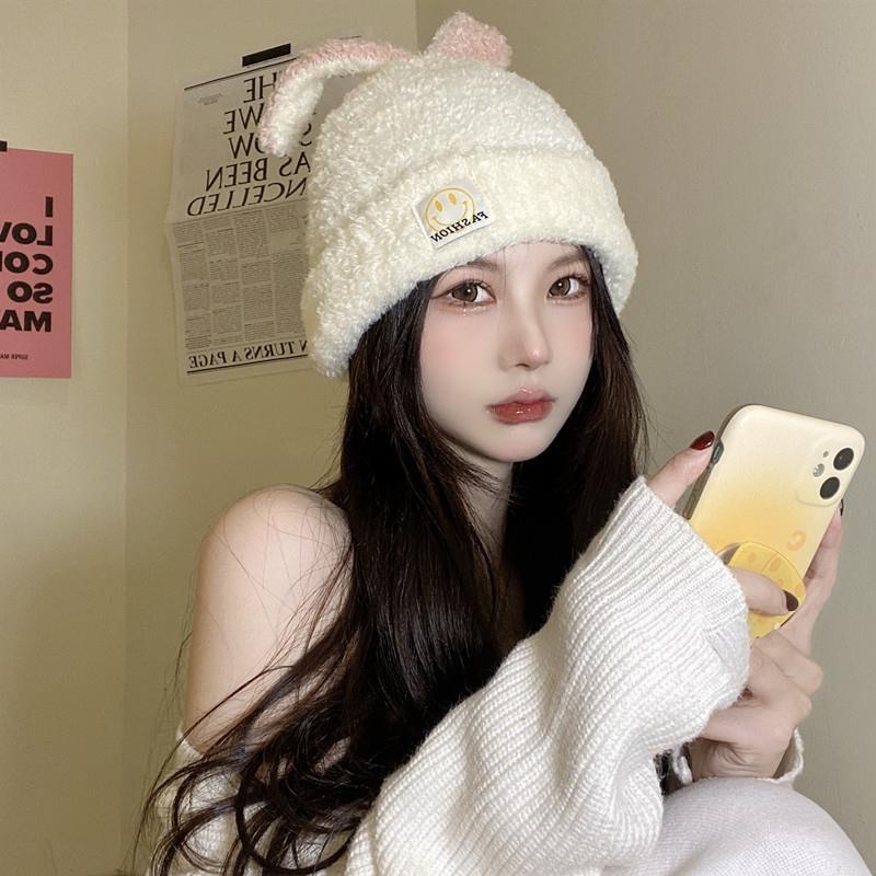 Mũ Len Dệt Kim Phong Cách Hàn Quốc Dễ Thương Ngọt Ngào Thời Trang Thu Đông Cho Nữ