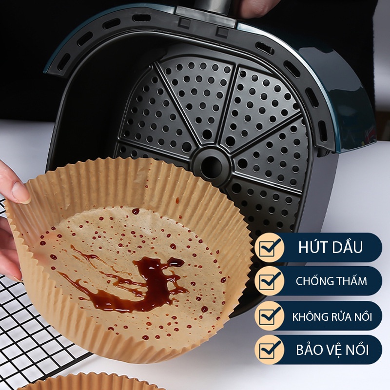 Giấy Lót Nồi Chiên Không Dầu (Hộp 50 Miếng)