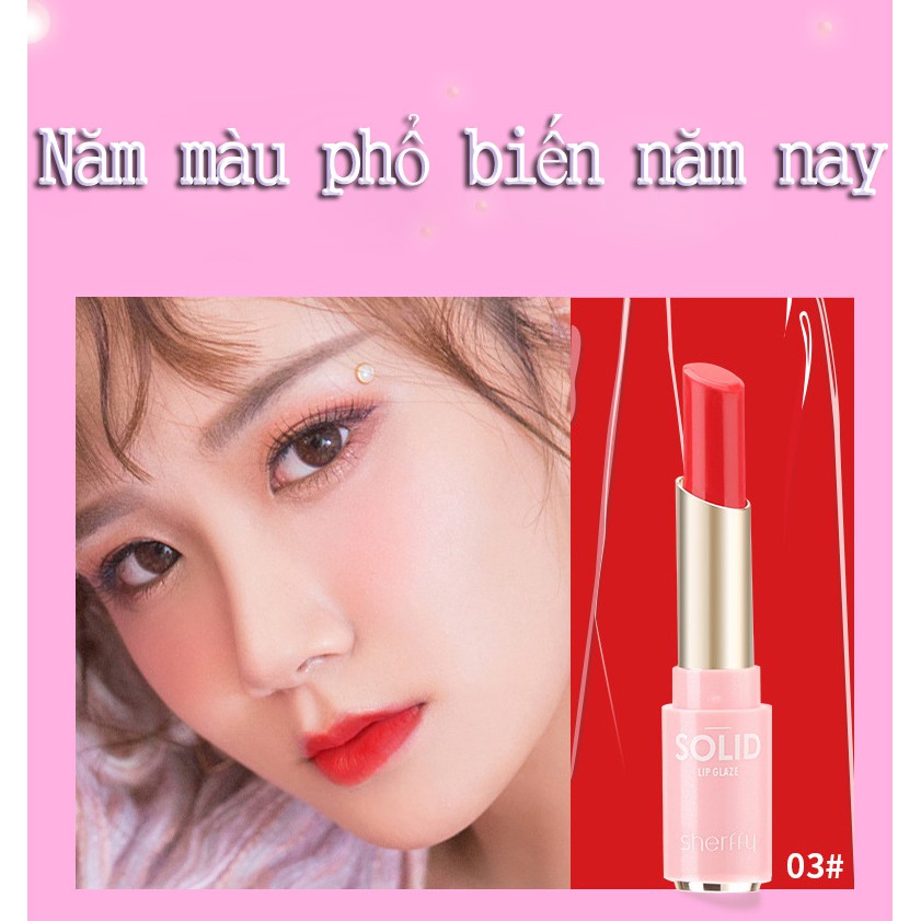 [ HOT ] Set Son 5 thỏi Solid lip glaze dành cho những cô gái yêu màu hồng ^^