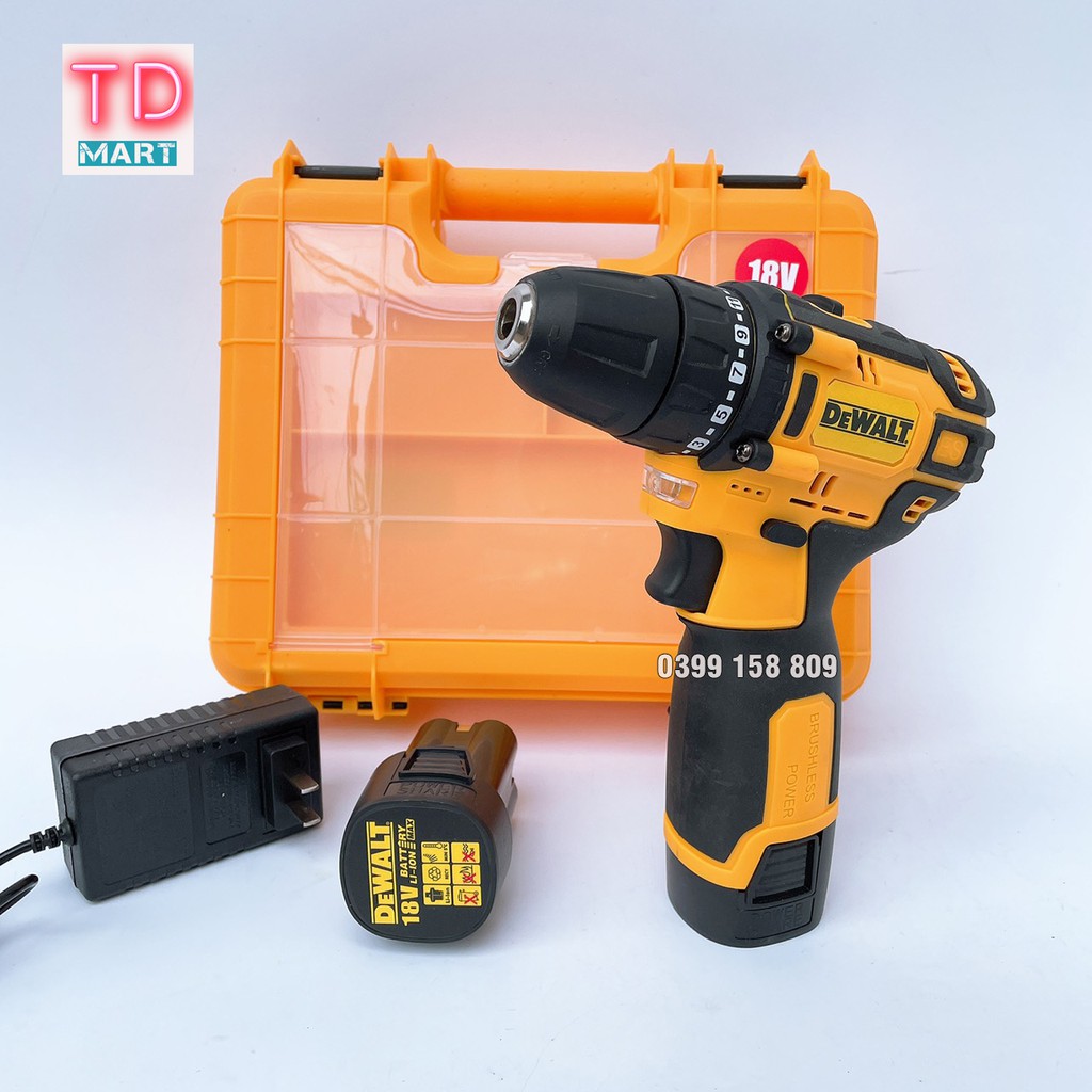 Máy Khoan Pin Dewalt 18v KHÔNG CHỔI THAN Có Khóa Trục Siêu Khỏe