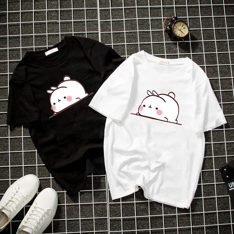 Áo thun Unisex form rộng mèo ú dễ thương Hàn Quốc vải dày mịn 2019T1568