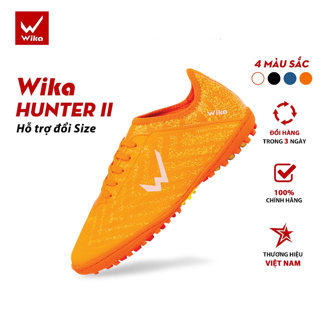 Giày Đá Bóng Wika Hunter 2 Chính Hãng Mềm Ôm Chân, Giày Đá Banh Sân Cỏ Nhân Tạo Đã Khâu Full Đế Bảo Hành 3 Tháng