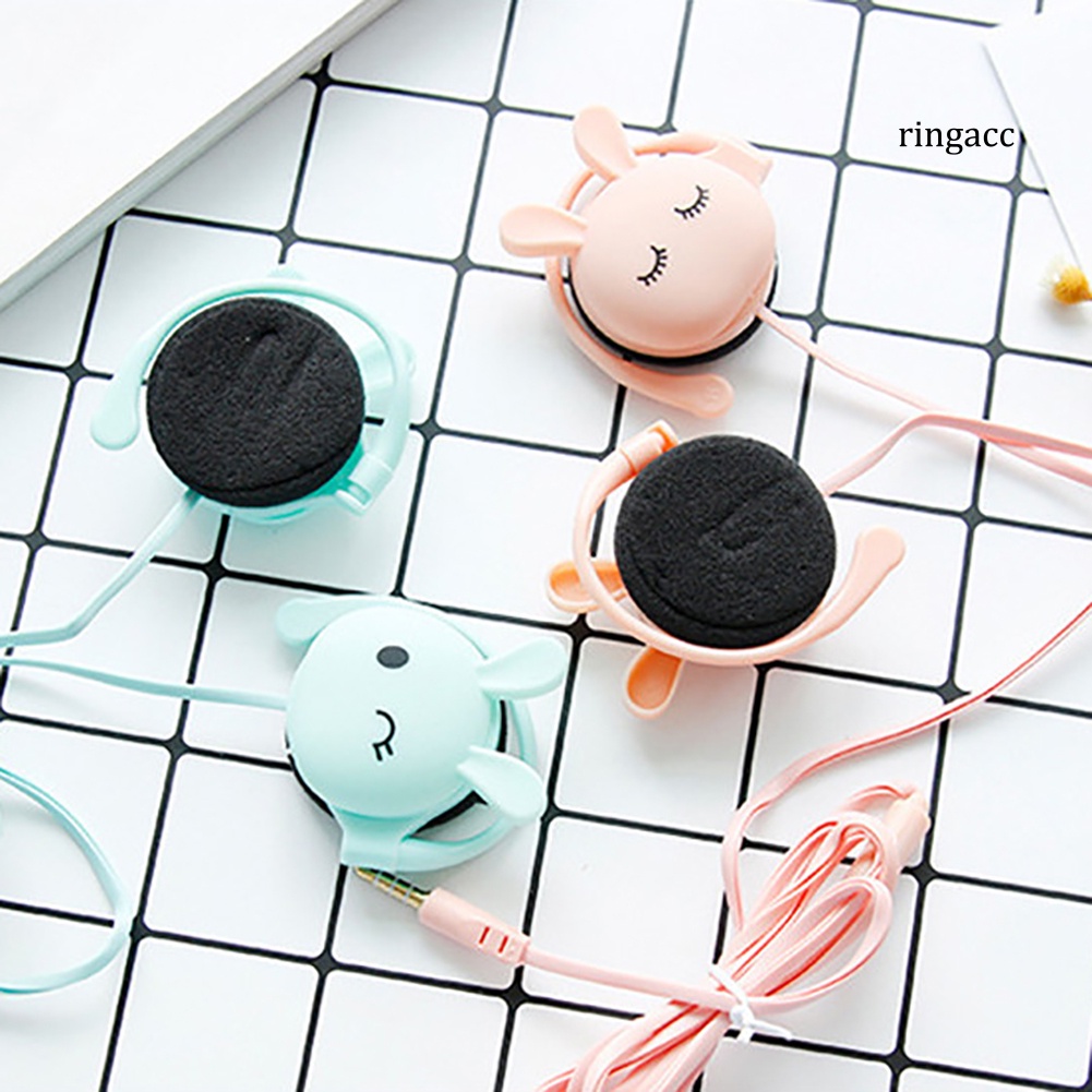 Tai nghe dạng móc vành tai hình tai thỏ dễ thương giắc 3.5mm