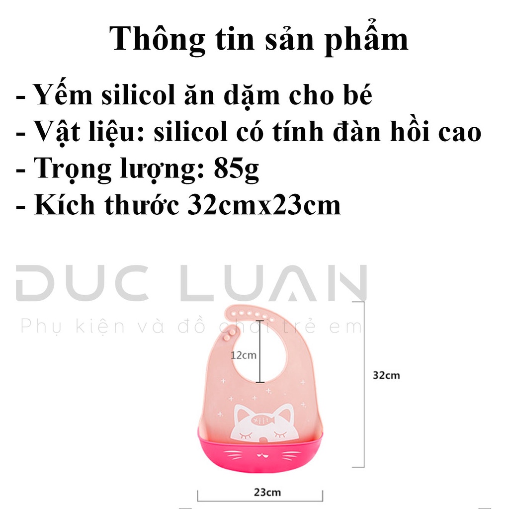 Yếm Ăn Dặm Silicol có máng - yếm ăn dặm cho bé từ 6 tháng đến 4 tuổi