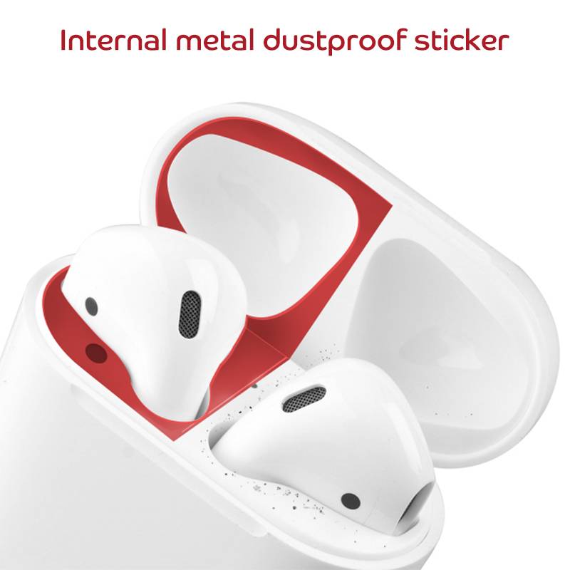 Miếng dán kim loại chống bụi bảo vệ hộp sạc tai nghe Airpods 1 2 Pro 3 chuyên dùng