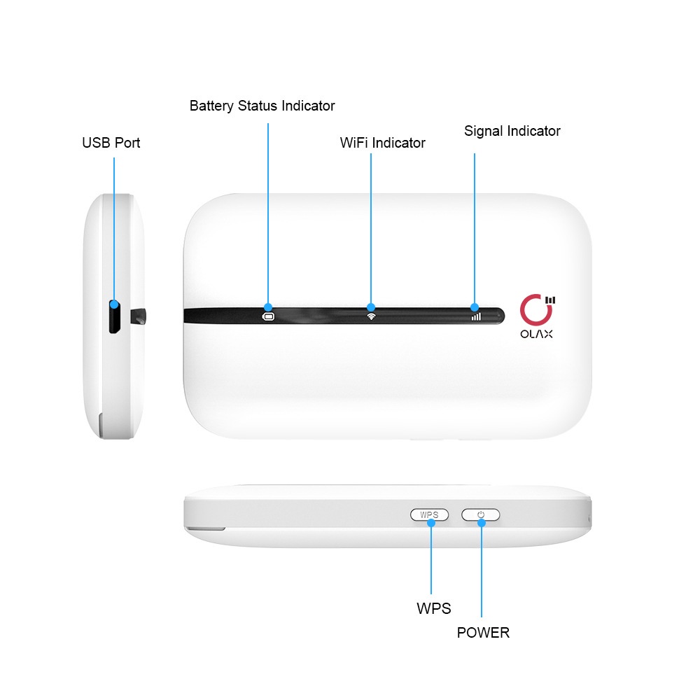 Bộ Phát Wifi Từ Sim 4G Olax MT10 - Dung Lượng Pin 3000mAh, Tốc Độ Cao 150Mbps, Kết Nối 10 Thiết Bị, Nhỏ Gọn, Đẹp Mắt