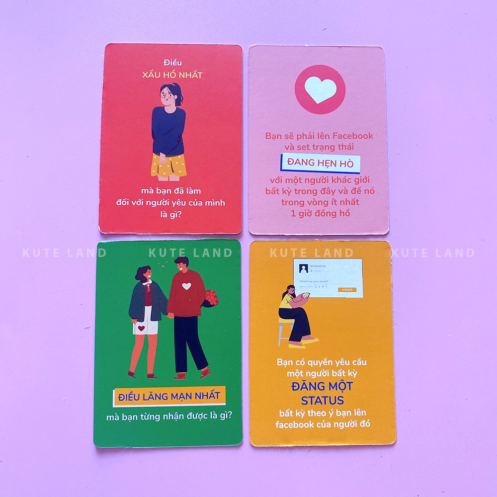 Bộ Bài Huệ Bản Thách Hay Thật 68 Lá Drinking Game KOSAY Gắn Kết Tình Bạn Bùng Nổ Cuộc Vui Ăn Nhậu Uống Rượu Bia TTKOSAY