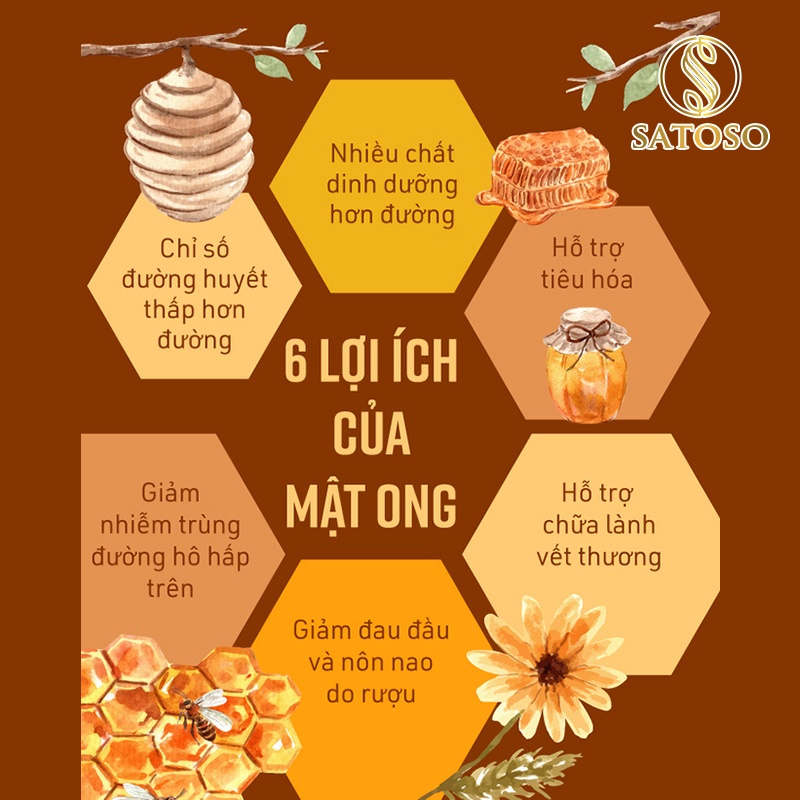 Mật ong vải SATOSO thơm đặc sánh ngon thượng hạng SA136