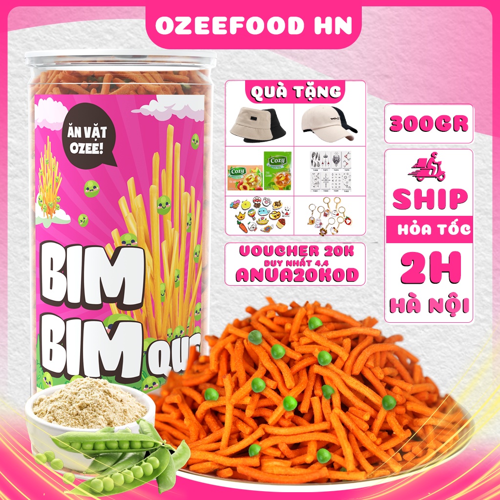 Bim bim que đậu hà lan ozee hộp 380g siêu ngon đồ ăn vặt Hà Nội