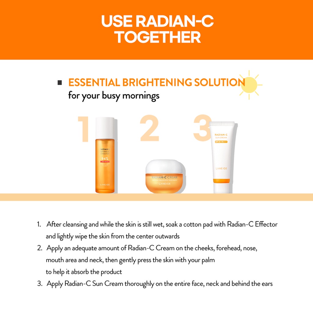 Tinh Chất Vitamin C Nguyên Chất Dưỡng Sáng Da LANEIGE Radian C Vitamin Spot Ampoule 10g
