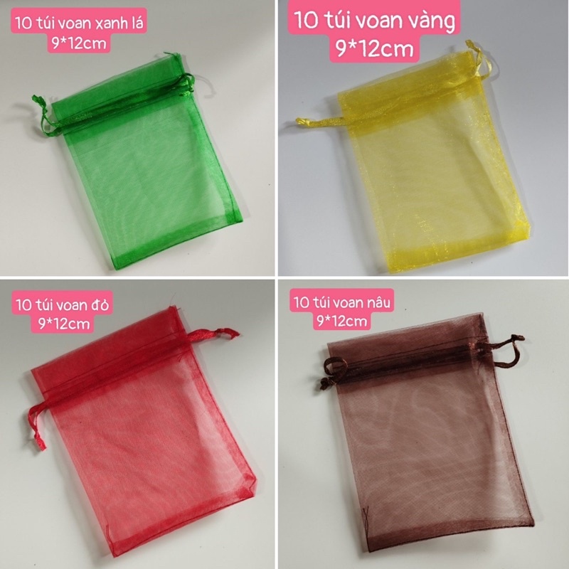 Set 10 túi đay/ túi bố cửa sổ, túi voan để cà phê, hoa khô, trang trí decor quà tặng