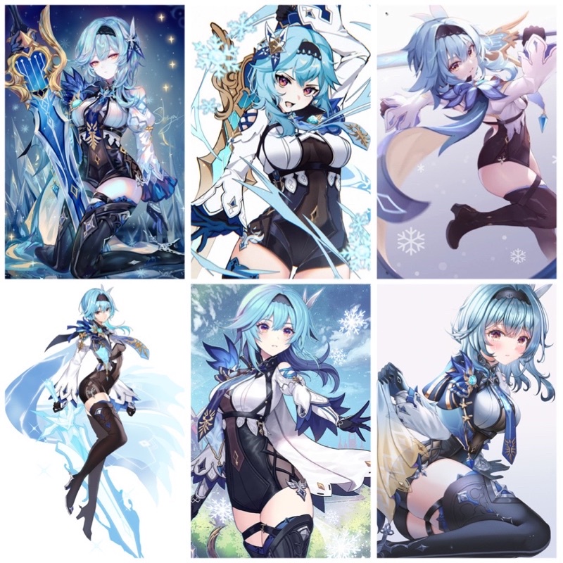 Tranh ảnh treo Eula genshin impact 6 tấm khác nhau/ poster Eula genshin impact Eula