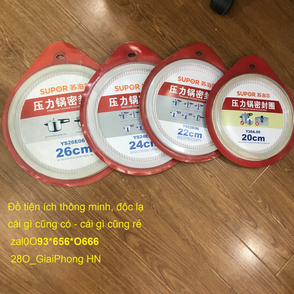 Gioăng cao su nồi áp suất Supor 1 tay cầm 20cm, 22cm, 24cm, 26cm - nồi nhôm