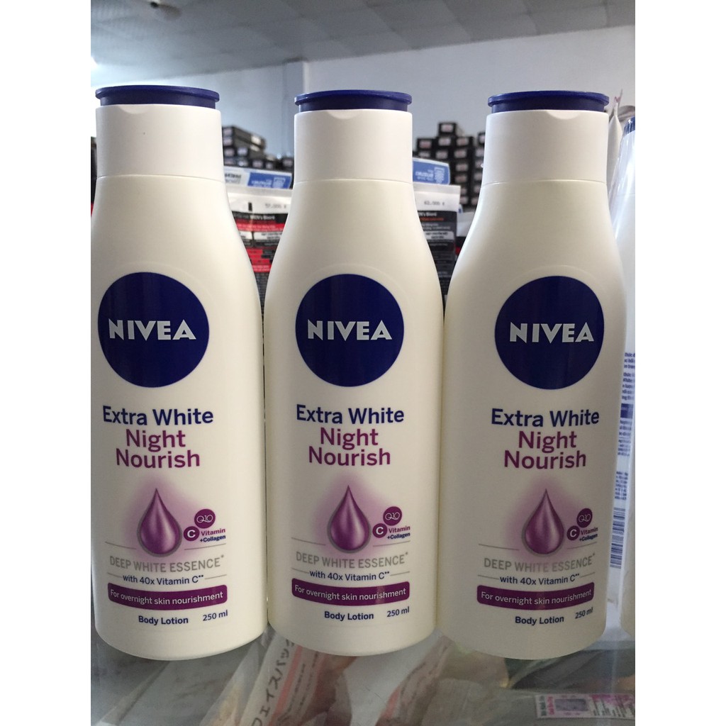 Sữa dưỡng thể ban đêm NIVEA Night White Firming Body Lotion 250g, 400g