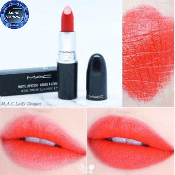 Son Mac Lady Danger Đỏ Cam Chính Hãng 100%