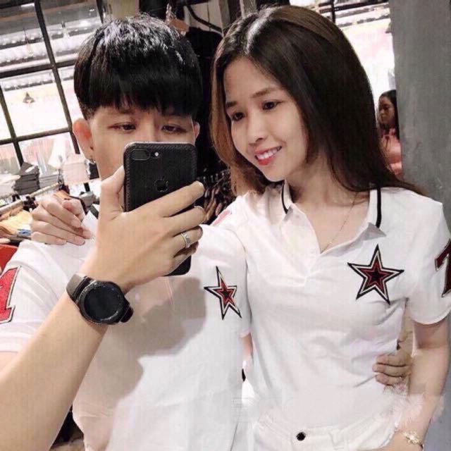 [Freesize size nhỏ] [Có ảnh thật] Áo thun polo viền cổ bẻ ngôi sao Unisex (có bán lẻ)