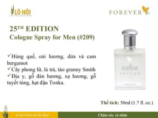 Nước Hoa Nam 25TH Edition Cologne Spray For Men 209 FLP