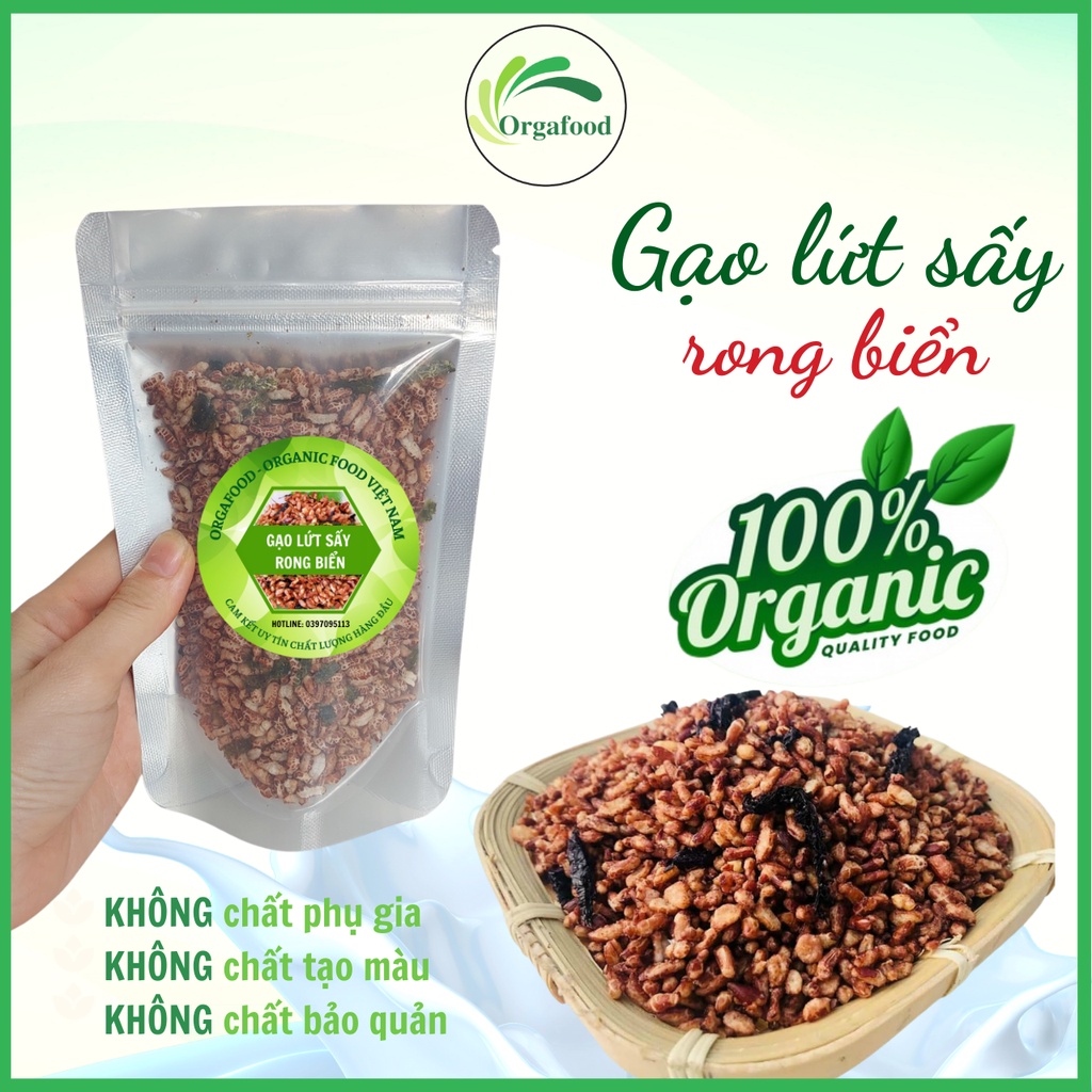 [Quà tặng] 50g Gạo lứt sấy rong biển, mẫu dùng thử ăn vặt eatclean giảm cân healthy, ăn chay